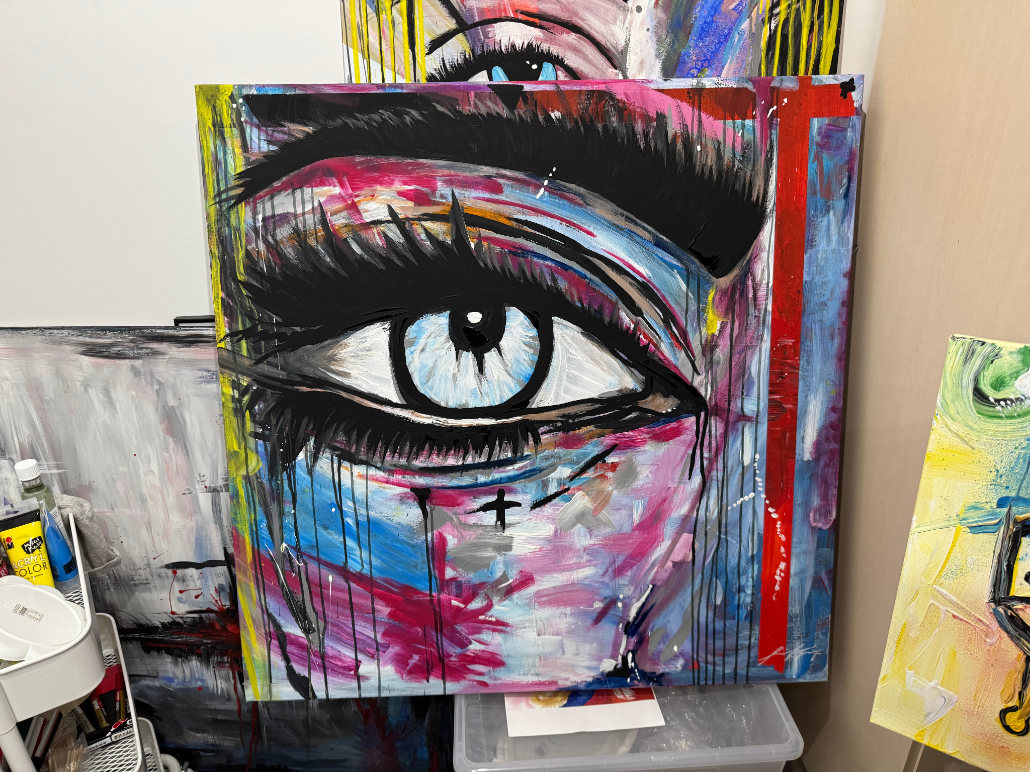 Acrylbild mit Auge